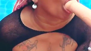 Deep Throat Dildo in Pool
