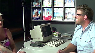 Office Sluts From France Got to Suck Cock in Threesome