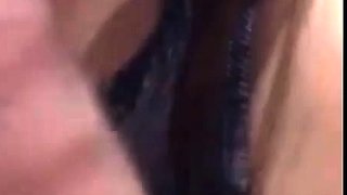 Amateur brunette in latex lingerie fucks hardcore in kitchen