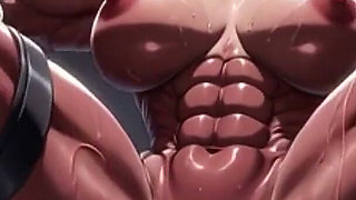 Strong Muscular Woman Bound & Extremely Horny - Swollen Big Clit Close up