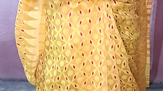 Yellow Saree Dropping Solo Sfw