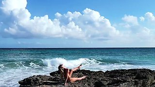 Naked on the beach