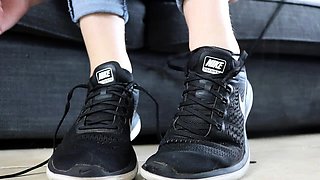 Blonde tight pussy babe solo toy fun in glamour masturbation