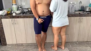 Colombian Stepsister in Short Suit Gets Filled with Milk - Amateur MILF Creampie