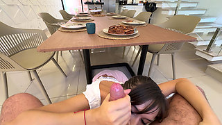 Busty Hot Wife Served Thick Cock & Creampie Instead of Dinner