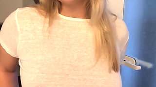 Going to Frankfurt Now Without a Bra and with a Sheer Top