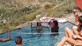 Things Go Rough At Pool Party - Hot Orgy