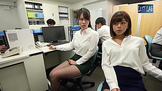 Office Temptation. Black Stockings Worker Teases with Sheer Lines, Close Touch Turns Into a Private Heated Moment - Part 2