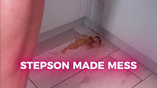 Barbie MILF - Stepson Made a Mess in Kitchen