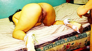 Desi Brunette with a Big Butt Cheating in High Heels