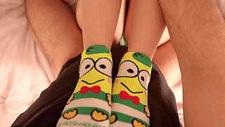 Stepdaughter's Tight Pussy Gets Fucked While Wearing Pajamas