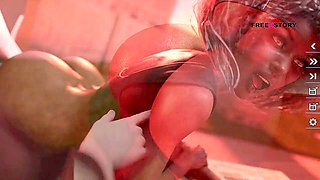 Alex gets naughty with Latisha's ass in this cartoon fantasy