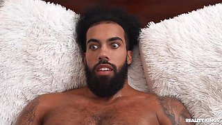 Oily Rub To Tits-Out Tug: Interracial with BBC James Angel and Hairy Pussy Redhead Nia Bleu