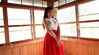 Japanese teen teases pussy with toys and cock