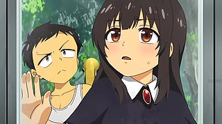 Bus Stop's Groping with a Hot Busty Schoolgirl - Hentai