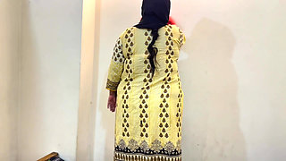 My Beautiful Big Ass & Big Tits Hot Roommate Without Pant Wearing Hijab Kamiz Panty & Clean Our Room