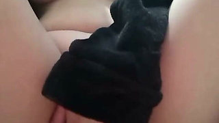 18 Year Old Sexy Teen Masterbation Session in Her Black Panties and Perfect Boobs