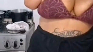 Plus-size Allure: BBW Smoking in the Kitchen