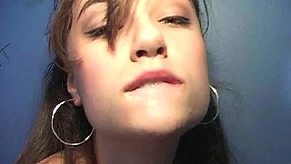 Glory hole blowjob busty amateur blonde fucking