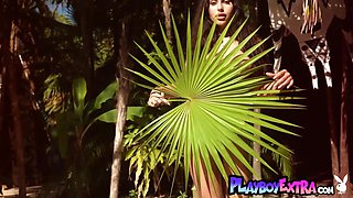 Nasty spic young girl posing naked in the pool