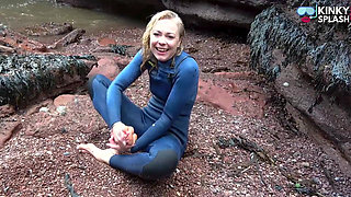 Salty Wetsuit Toe Sucking Slut