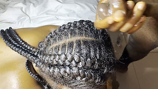Hair Fetish for Ebony Teen Receiving Cum