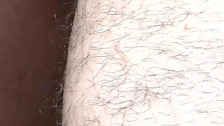 Black Hairy Pussy Fucked and Filled by a Big White Cock and a Sticky Load of Semen