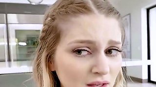 Busty teen enjoys a deep oral job from her father with