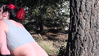 Desperate Hiker Girl Gets Caught by Hot Red Head