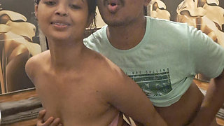 Hardcore with stepsister after finding her alone at home while going to a night party