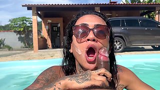 Lots Of Cum On The Hotties Tongue With Nathalia Fontes
