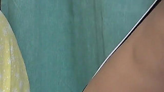 Leotard Girl View From Under the Table, Cute Girl Sitting on Chair with No Bra Thong Leotard in Only Girl's Apartment in Japan