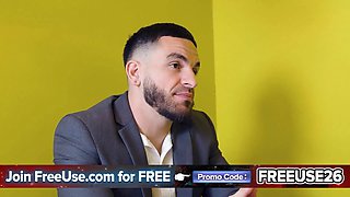 The whole office uses penelope kay's facehole and vagina as a cock hugger