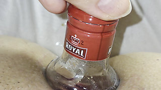 Extreme Anal Insertion with a Bottle Close up