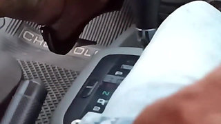 Jerking off My Neighbor Until I Squirt His Cum in My High Heels After Pumping Car Pedals