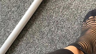Flexible foot fetish masturbating with feet and hands