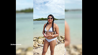 Risky Blowjob on the Beach - We Got Caught!!