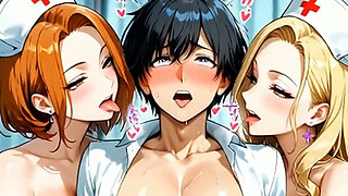 Hentai Adult Patient Fucks All the Babe Nurses in the Room