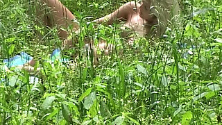 Blonde Babe Fingers Herself Deep in Forest