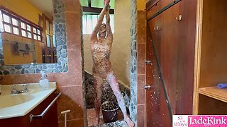 Bounded Sub Slut Treated Like a Slave - Foam & Body Writing Humiliation BDSM