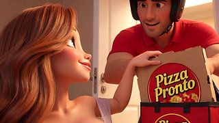 Pizza Delivery Leads to Passionate Helmet-On Night of Desire and Connection (AI generated)