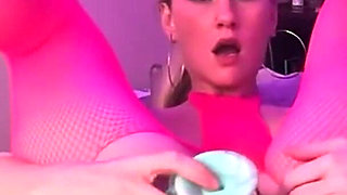 Cute Blonde Takes Monster Dildo