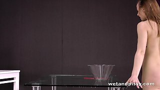 Teen Olivia pissing fetish solo
