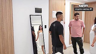 Big mounds BBW Latina tramp rides and swallows down 2 immense sausages in an mighty interracial threesome.