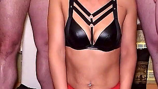 Amateur Gangbang by Old Guys for German Skinny Ebony Girl Lia Amalia with Bukkake