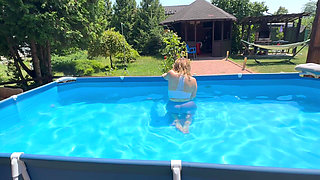 Dildo Fuck and Dildo Blowjob While Holding My Breath Underwater in Pool