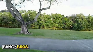 Bangbros - rei sky demonstrates her tits on the bus and gets nailed hard with her arse quivering from every thrust