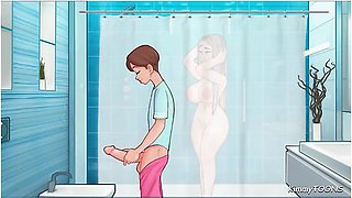 Miss Kitty In Sexnote - Big Dick Stepbrother Masterbated While His Stepsister Was Taking A Shower