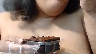 Stuffing My Face with Chocolate Cake