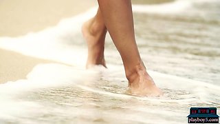 Gorgeous cougar from Ukraine on a beach